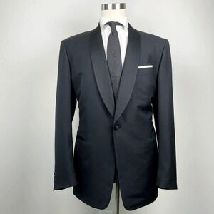 PAL ZILERI Mens Black Tuxedo Jacket 44R US / 54 IT Shawl Lapel Smoking Blazer